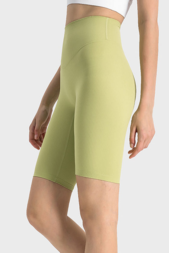 PACK265483-P709-1, Spinach Green High Waist Tummy Control Seamless Active Shorts