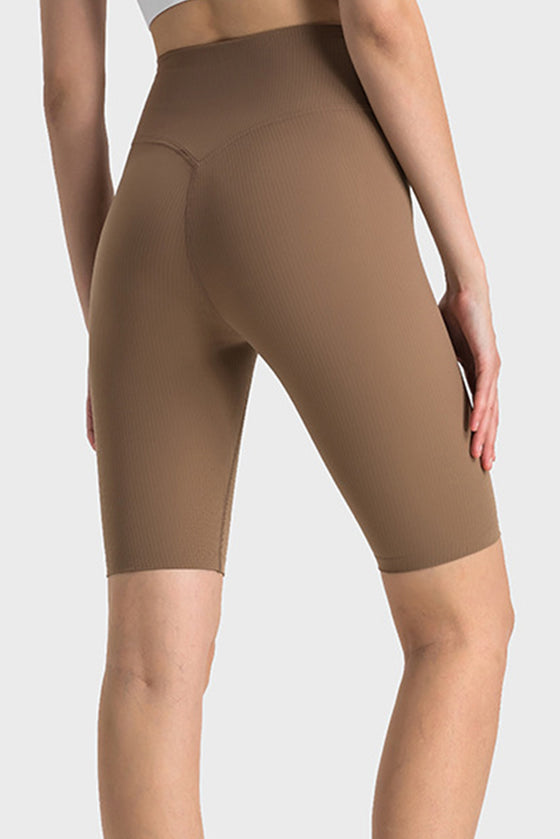 PACK265483-P1016-1, Camel High Waist Tummy Control Seamless Active Shorts