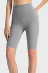 PACK265483-P3011-1, Medium Grey High Waist Tummy Control Seamless Active Shorts