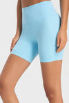 PACK265491-P4-1, Light Blue High Waist Tummy Control Waistband Active Shorts