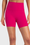 PACK265491-P6-1, Rose Red High Waist Tummy Control Waistband Active Shorts