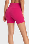 PACK265491-P6-1, Rose Red High Waist Tummy Control Waistband Active Shorts