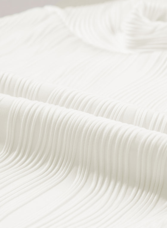 PACK25223441-P101-1, White Wavy Texture Drop Shoulder Long Sleeve Top