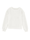 PACK25223441-P101-1, White Wavy Texture Drop Shoulder Long Sleeve Top