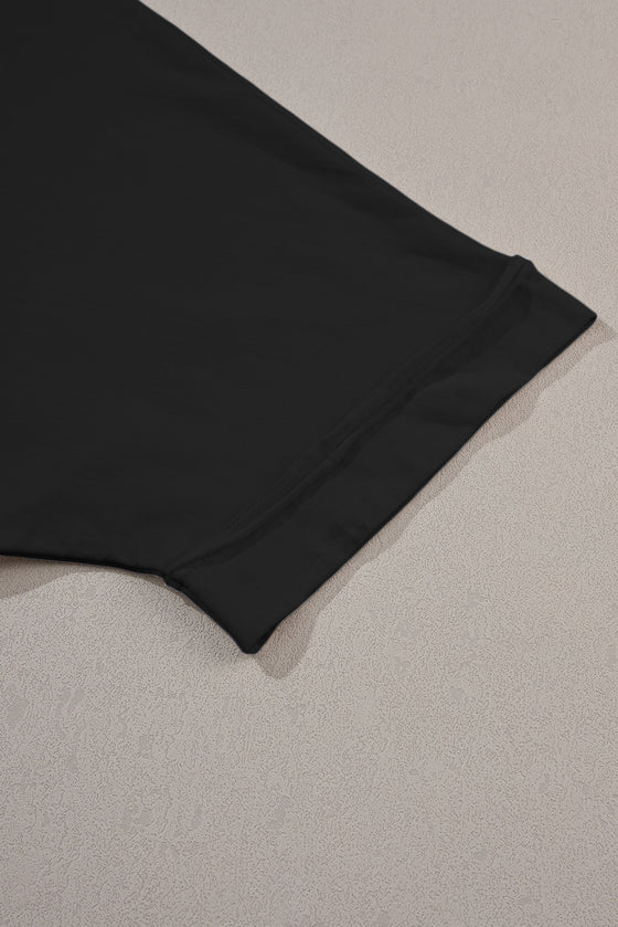 PACK25224764-P2-1, Black MAMA Chenille Patched Crew Neck T Shirt