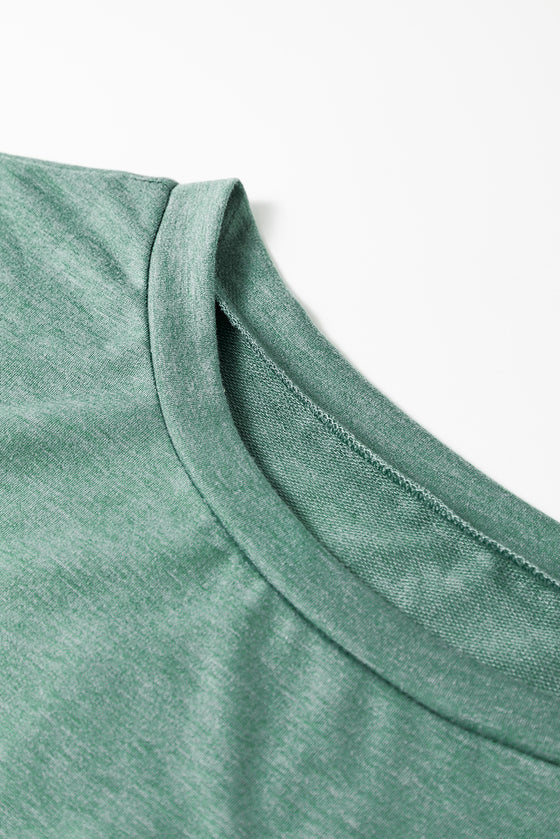 PACK25224973-109-1, Green Sequined Clover Patch Pocket T-shirt