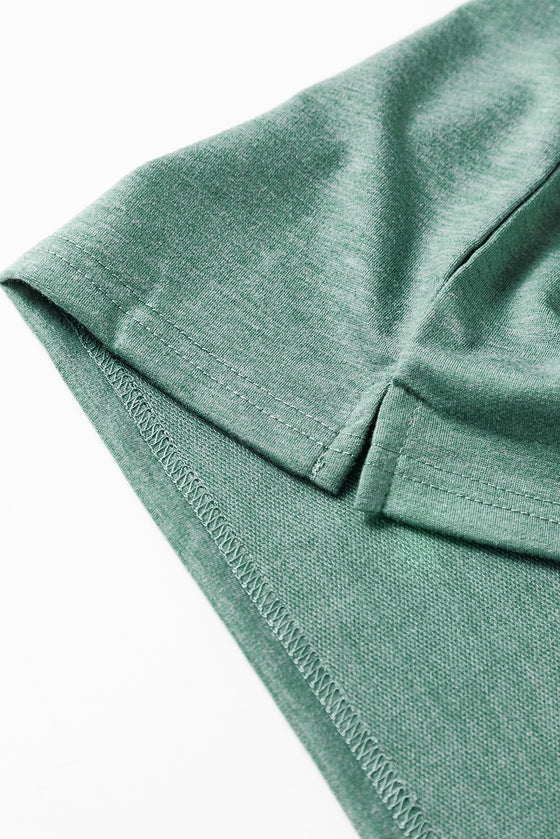 PACK25224973-109-1, Green Sequined Clover Patch Pocket T-shirt