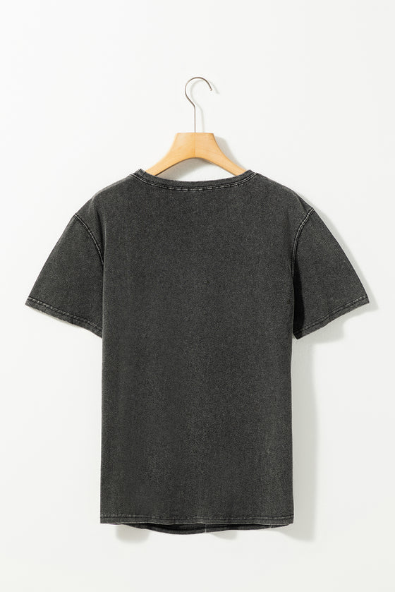 PACK25224974-2-1, Black Embroidered Mama Graphic Vintage Washed Tee