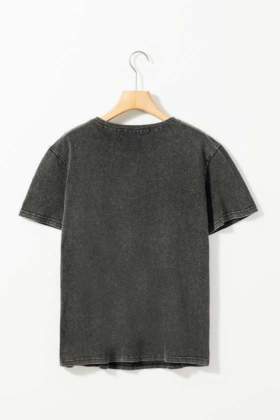 PACK25224975-2-1, Black Butterfly Beaded Mineral Wash Crewneck T Shirt