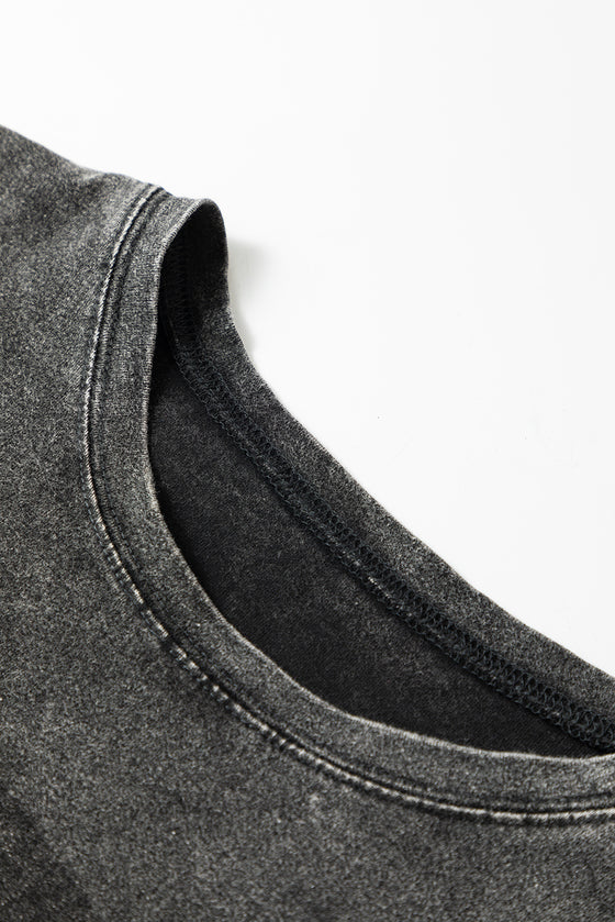 PACK25224975-2-1, Black Butterfly Beaded Mineral Wash Crewneck T Shirt