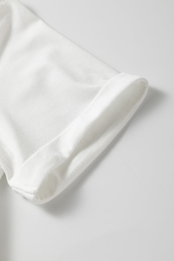 PACK25224977-1-1, White SICE Smile Rhinestone Crew Neck Graphic Tee