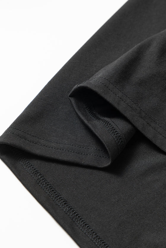 PACK25224982-2-1, Black Rhinestone Embellished SMiLe Heart T Shirt