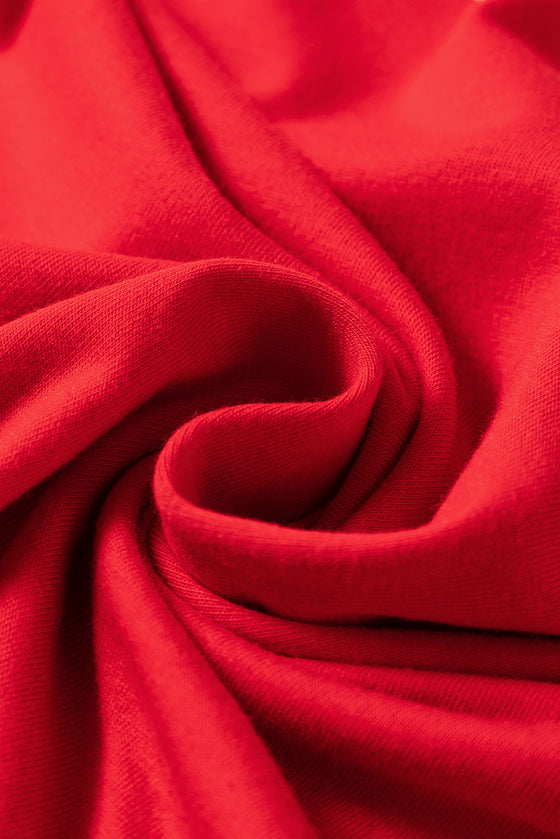 PACK25224983-103-1, Red Rhinestone XOXO Letter Graphic Crew Neck Top