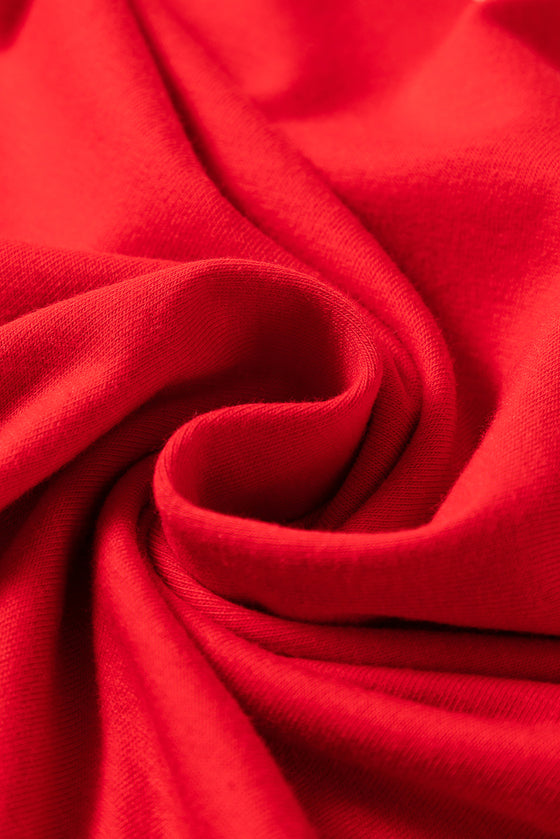 PACK25224985-103-1, Red AQUARIUS Letter Print Crew Neck Short Sleeve Top