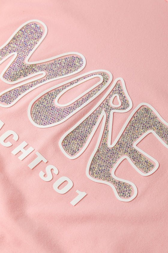 PACK25224988-10-1, Pink MORE PEACHTS01 Graphic Crew Neck Tee