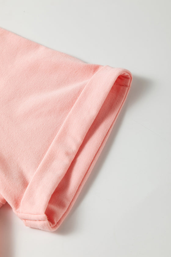 PACK25224988-10-1, Pink MORE PEACHTS01 Graphic Crew Neck Tee