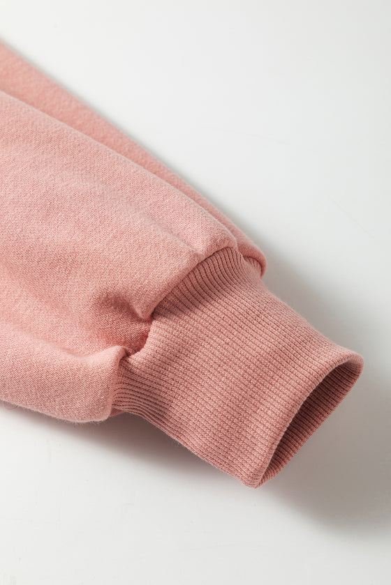 PACK25317251-P8010-1, Rose Tan TIL I AM Shining Slogan Graphic Sweatshirt