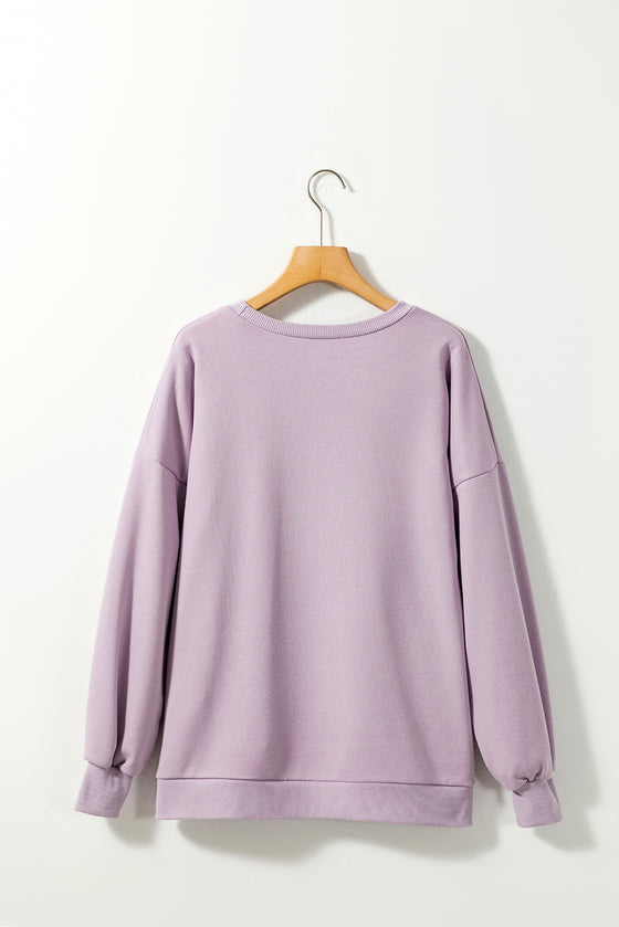 PACK25317254-P708-1, Orchid Petal Beautiful Bowknot Rhinestone Graphic Sweatshirt