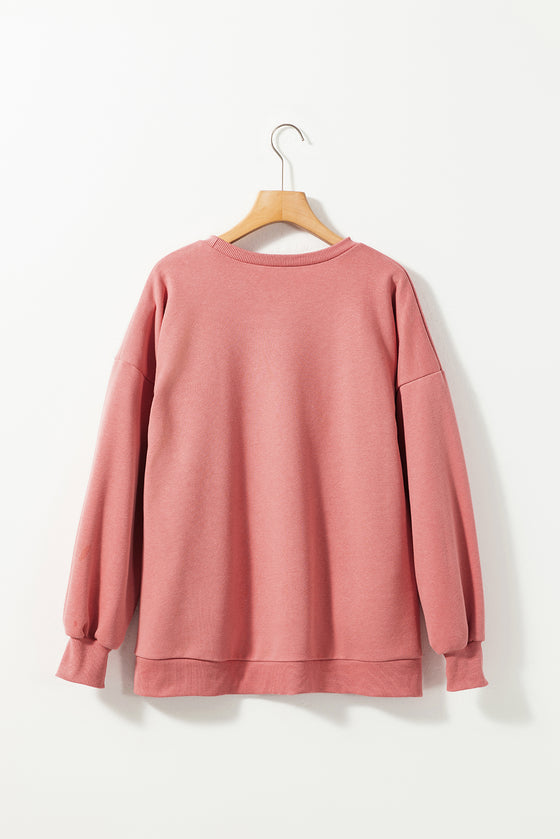 PACK25317261-P8010-1, Rose Tan Super Day Patched Ribbed Trim Drop Shoulder Sweatshirt