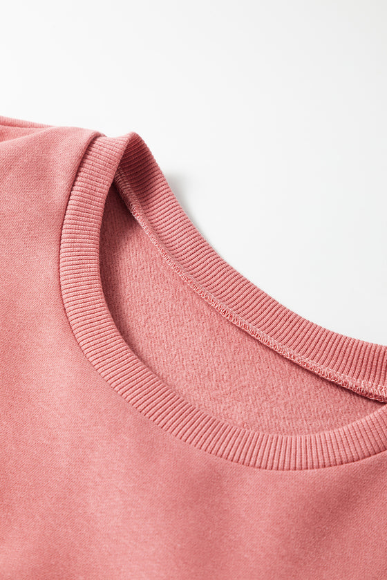 PACK25317261-P8010-1, Rose Tan Super Day Patched Ribbed Trim Drop Shoulder Sweatshirt