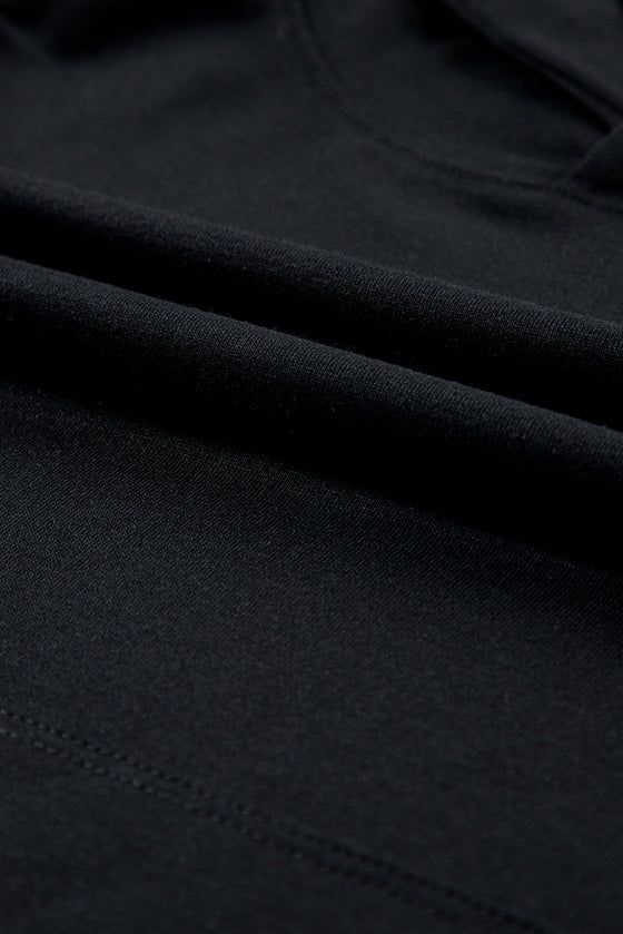 PACK625624-P2-1, Black Solid Color Sleeveless Hoodie and Shorts Set