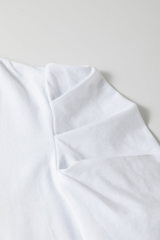 PACK25224989-1-1, White LOVE Shutterstock Graphic Puff Sleeve V Neck Tee