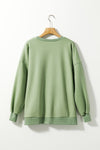 PACK25317265-P1109-1, Grass Green Butterfly Floral Beaded Sweatshirt