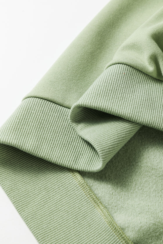 PACK25317266-P1109-1, Grass Green Floral Embroidery Glitter BEAUTY Graphic Sweatshirt