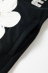 PACK25317267-P2-1, Black Floral Embroidered LOVE Graphic Sweatshirt