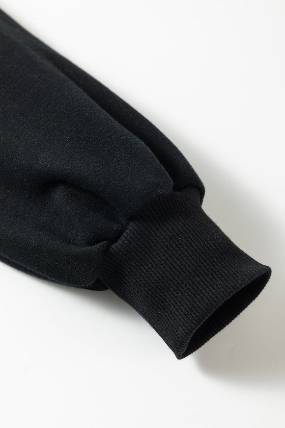 PACK25317268-P2-1, Black Lucky Dragon Graphic Patch Pullover Sweatshirt