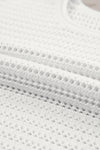 PACK277063-P1-1, White Hollow Out Knit Cap Sleeve Sweater