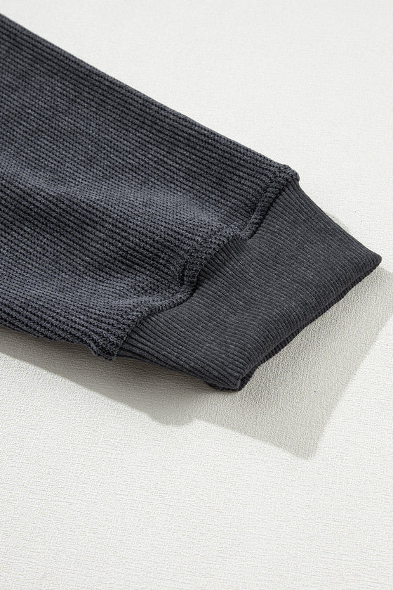 PACK25316982-11-1, Gray Valentine Sequin XOXO Corded Crew Neck Sweatshirt