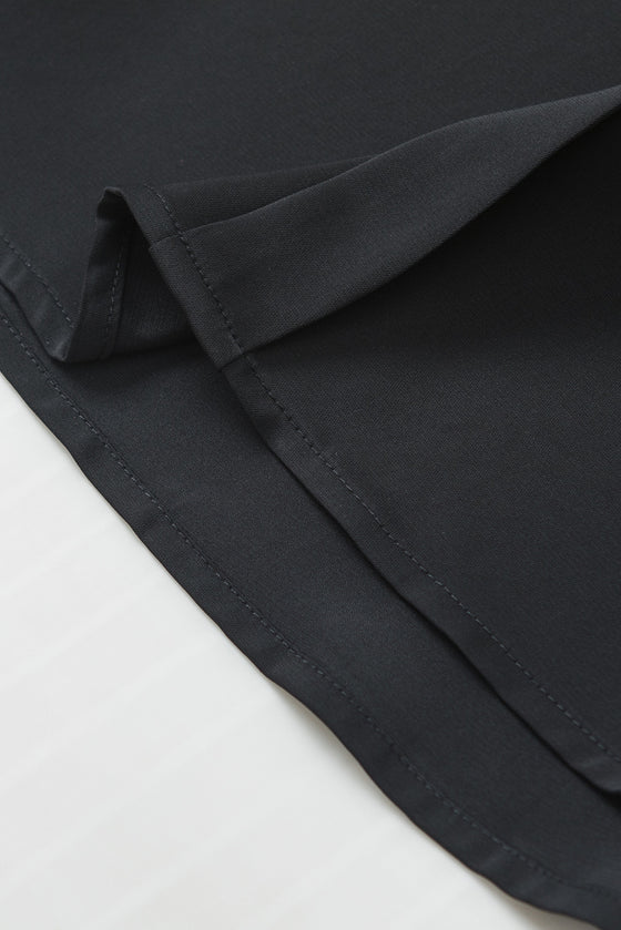 PACK25126304-P2-1, Black Pearl Mesh Flounce Sleeve V Neck Blouse