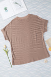 PACK25223640-P7016-2, Smoke Gray Corded Textured Crew Neck T-shirt