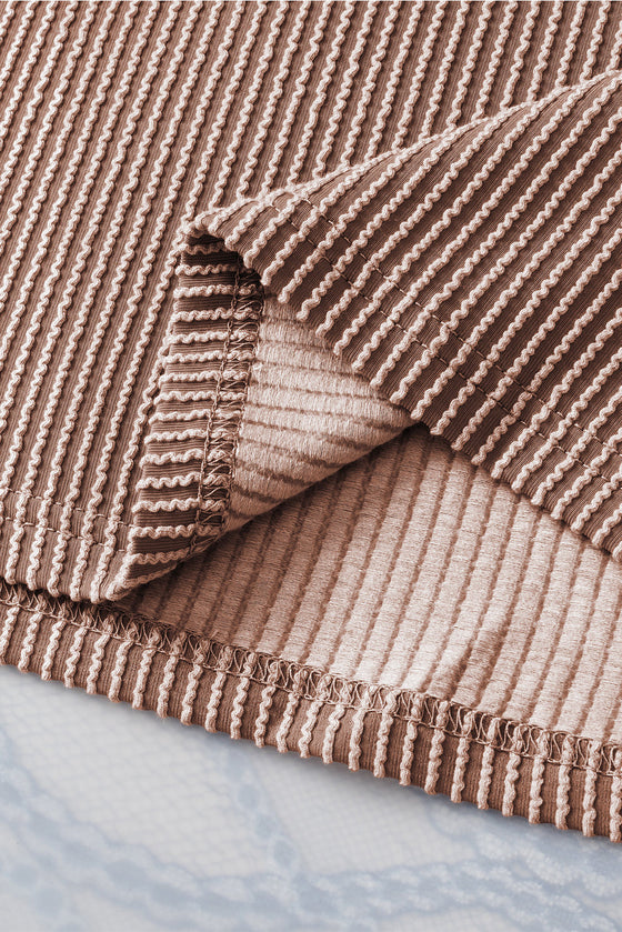 PACK25223640-P7016-2, Smoke Gray Corded Textured Crew Neck T-shirt