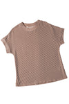 PACK25223640-P7016-2, Smoke Gray Corded Textured Crew Neck T-shirt