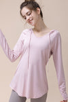 PACK264743-P1010-1, Light Pink Hooded Long Sleeve Athletic Top