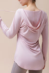PACK264743-P1010-1, Light Pink Hooded Long Sleeve Athletic Top