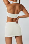 PACK264749-P1-1, White Halter Square Neck Open Back Fitness Bra