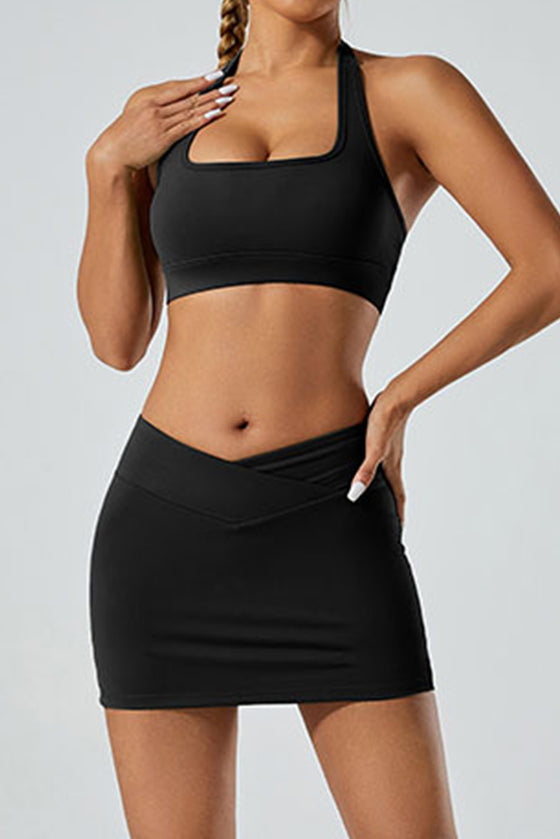 PACK264749-P2-1, Black Halter Square Neck Open Back Fitness Bra