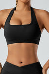 PACK264749-P2-1, Black Halter Square Neck Open Back Fitness Bra