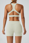 PACK264750-P1-1, White Racer Back Halter Neck V Neck Active Sports Bra