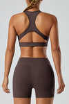 PACK264750-P7017-1, Chicory Coffee Racer Back Halter Neck V Neck Active Sports Bra