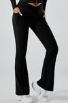 PACK265520-P2-1, Black V Waist Butt Lift Sports Flare Leggings