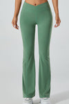 PACK265520-P509-1, Mist Green V Waist Butt Lift Sports Flare Leggings