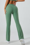 PACK265520-P509-1, Mist Green V Waist Butt Lift Sports Flare Leggings