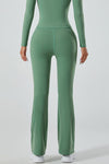 PACK265520-P509-1, Mist Green V Waist Butt Lift Sports Flare Leggings