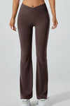 PACK265520-P5017-1, Dark Brown V Waist Butt Lift Sports Flare Leggings