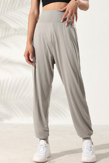  PACK265516-P1011-1, Light Grey Cross Back High Waist Active Jogger Pants