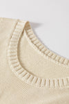 PACK276296-P15-1, Beige Pointelle Detail Solid Color Knit Sweater Vest